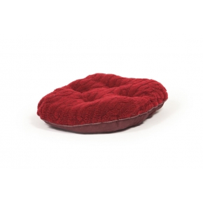 Small+ Red Cushion Dog Bed - Danish Design Bobble Damson 18" - 45cm